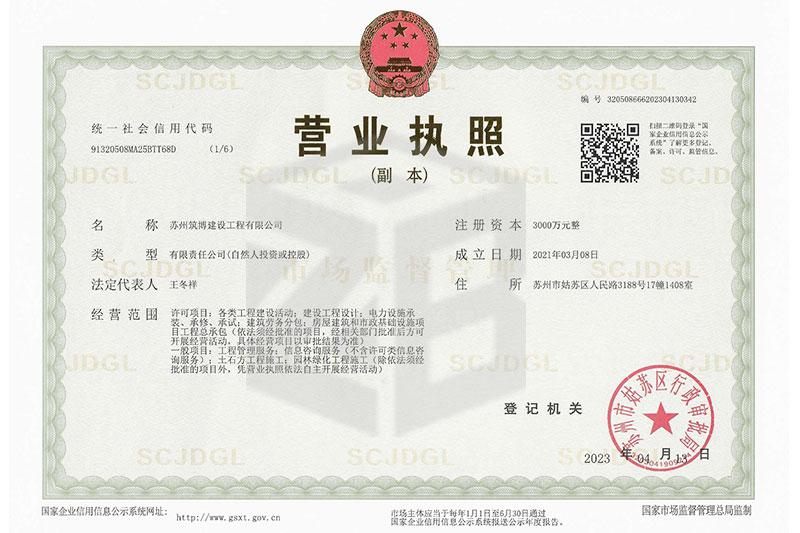 營業執照副本